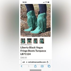 Like new, Turquoise fringe Liberty Black women’s cowboy boots in size 8.